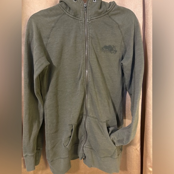 Beautiful green Roots zip up. Strings are missing from hood. Size L - Picture 1 of 2